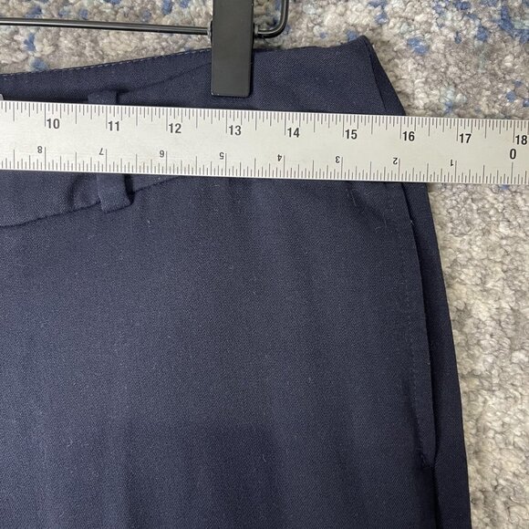 Merona Pants Womens 8 Navy Blue Classic Stretch Straight Leg Dress Work Slacks - Picture 2 of 9